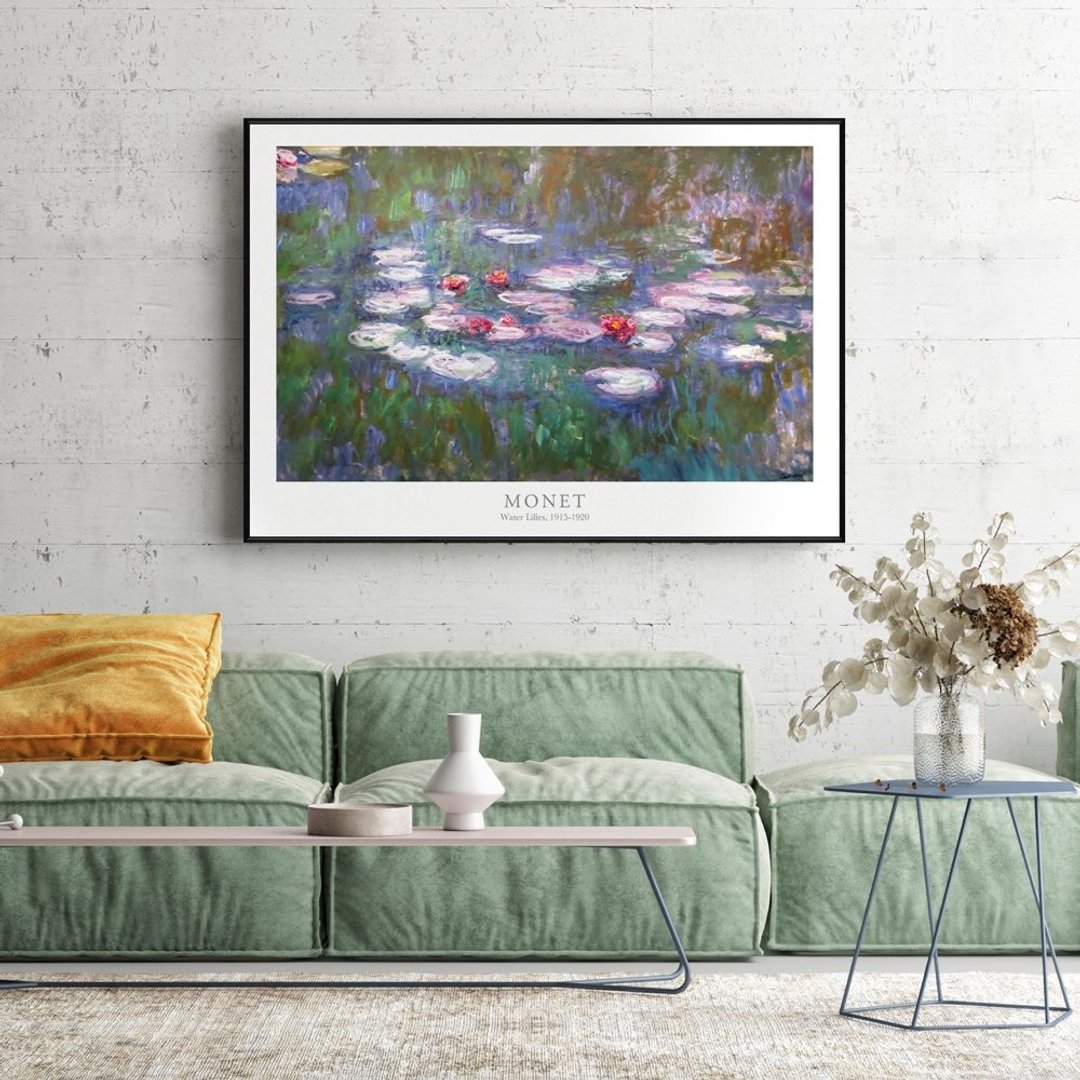 莫内_睡莲Il - 莫内系列挂画/花卉插画/睡莲/装饰画/菠萝选画所 - 海报/装饰画/版画 - 其他材质 粉红色