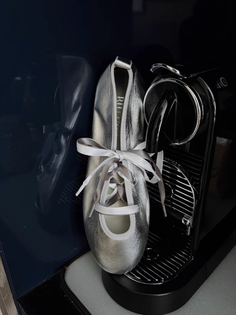 进口金属皮 圆头两穿芭蕾鞋 单鞋 手工製 - 芭蕾鞋/娃娃鞋 - 真皮 多色