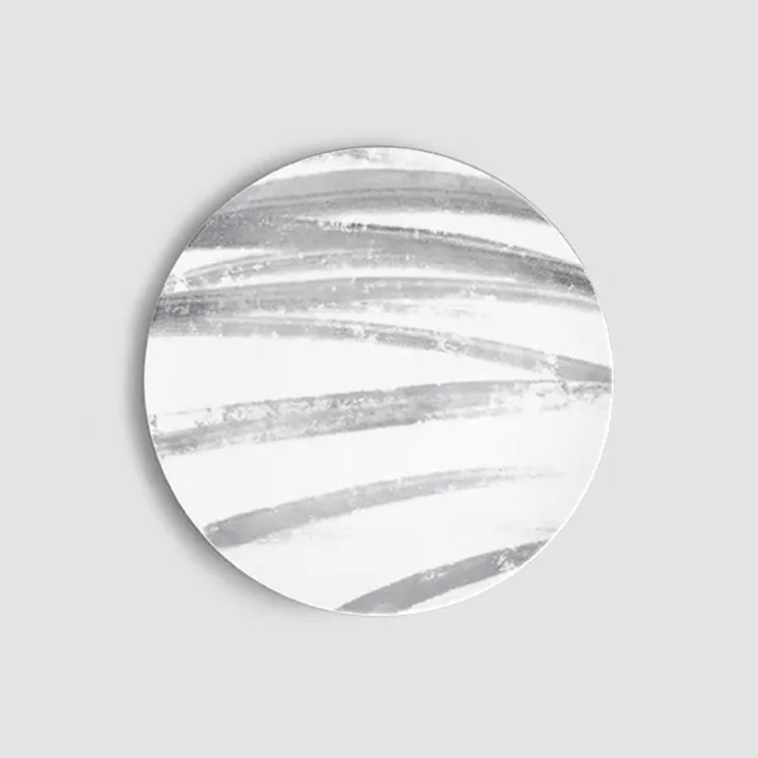 【303select】日本有田烧  雪花釉 行墨系列 二重高台皿 平碗 - 盘子/餐盘/盘架 - 瓷 