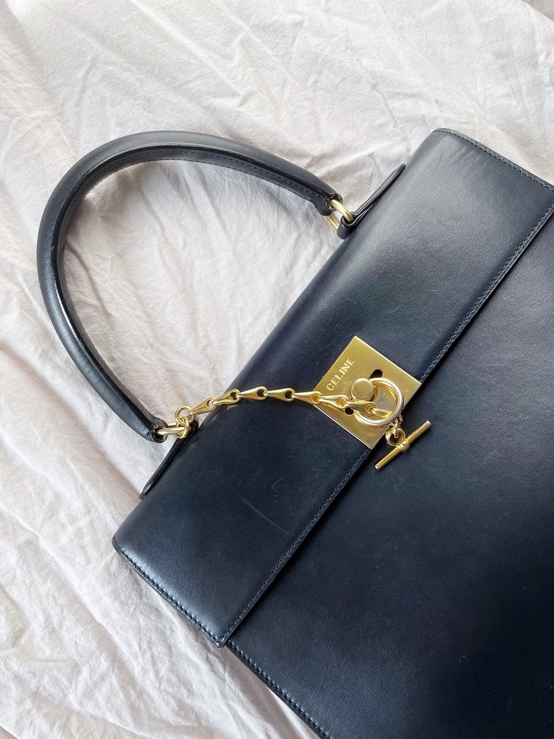 中古包 CELINE 怀表链扣 KELLY包单肩包斜背包斜背包手提包公文包 - 侧背包/斜挎包 - 真皮 黑色