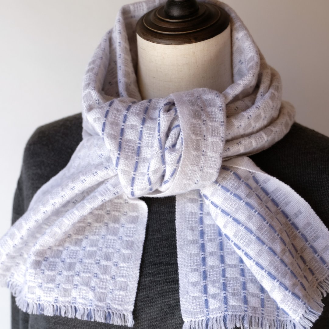 Cashmere 手工编织 100% 喀什米尔围巾【玲华02】 - 围巾/披肩 - 其他材质 白色