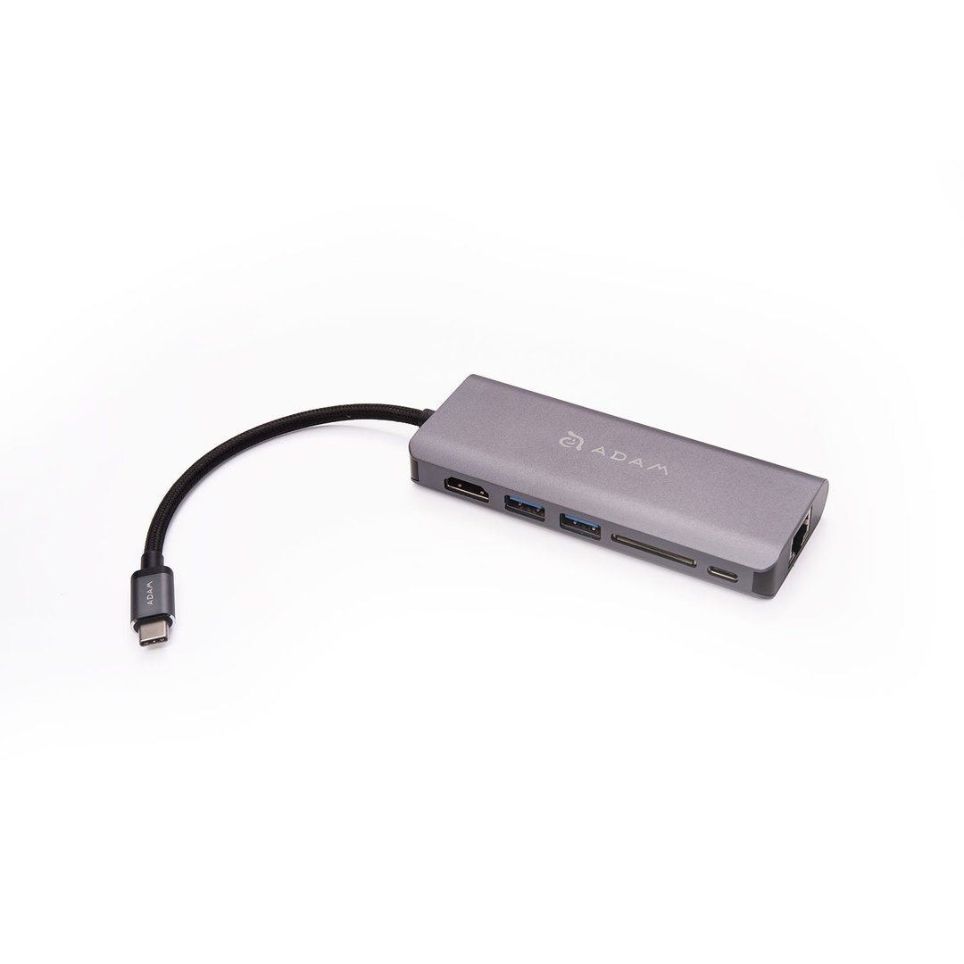 ADAM 亚果元素 CASA Hub A01 Type-C 100W 6 合 1 多功能转接器 - 卷线器/电线收纳 - 其他金属 灰色