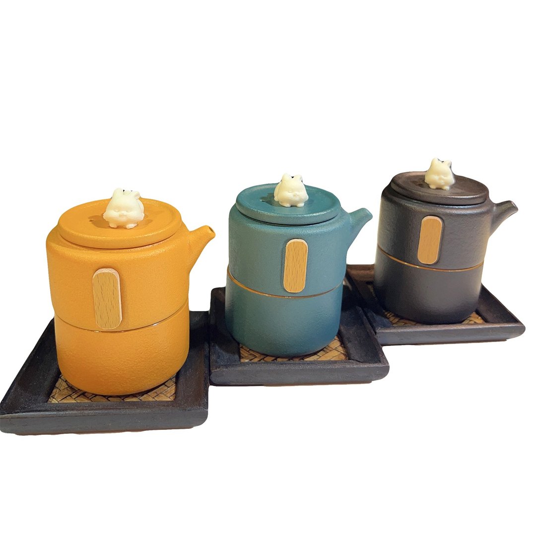 玉兔茶具套装 - 黑色 - 茶具/茶杯 - 瓷 黑色