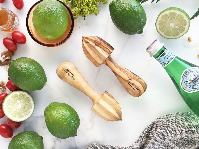 整块橄榄木 榨汁器 柠檬 莱姆 - 厨房用具 - 木头 卡其色