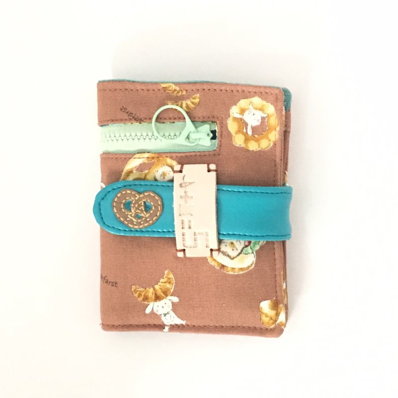 *巧克力蝴蝶饼  布短夹* - 皮夹/钱包 - 棉．麻 金色