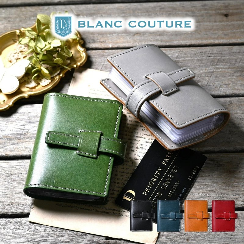 卡片夹 20 格 大容量 皮革 - 名片夹/名片盒 - 真皮 黑色