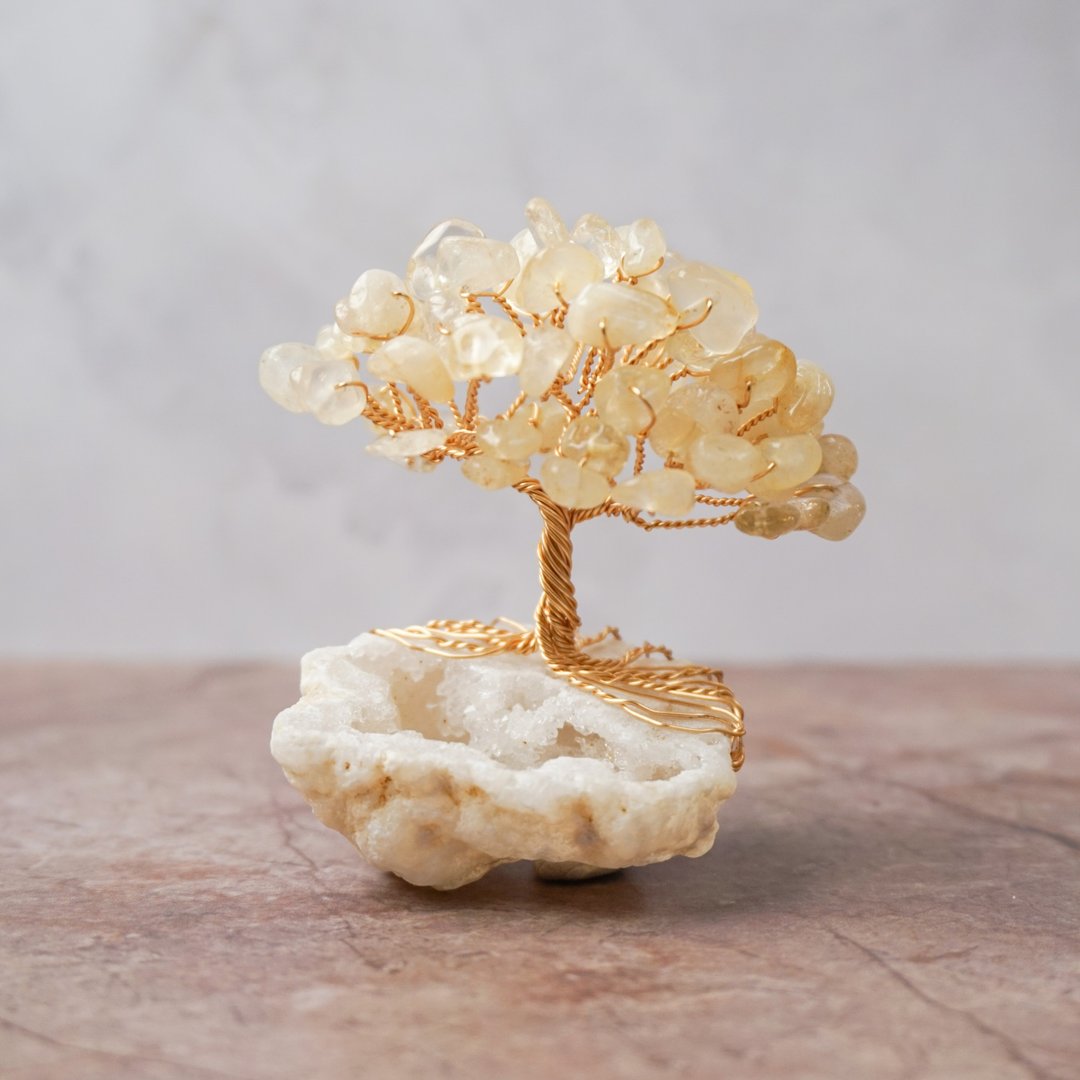 迷你款 聚宝盆水晶树 // 晶洞 黄水晶 // 招财 丰盛 // CT-02 - 摆饰 - 水晶 黄色