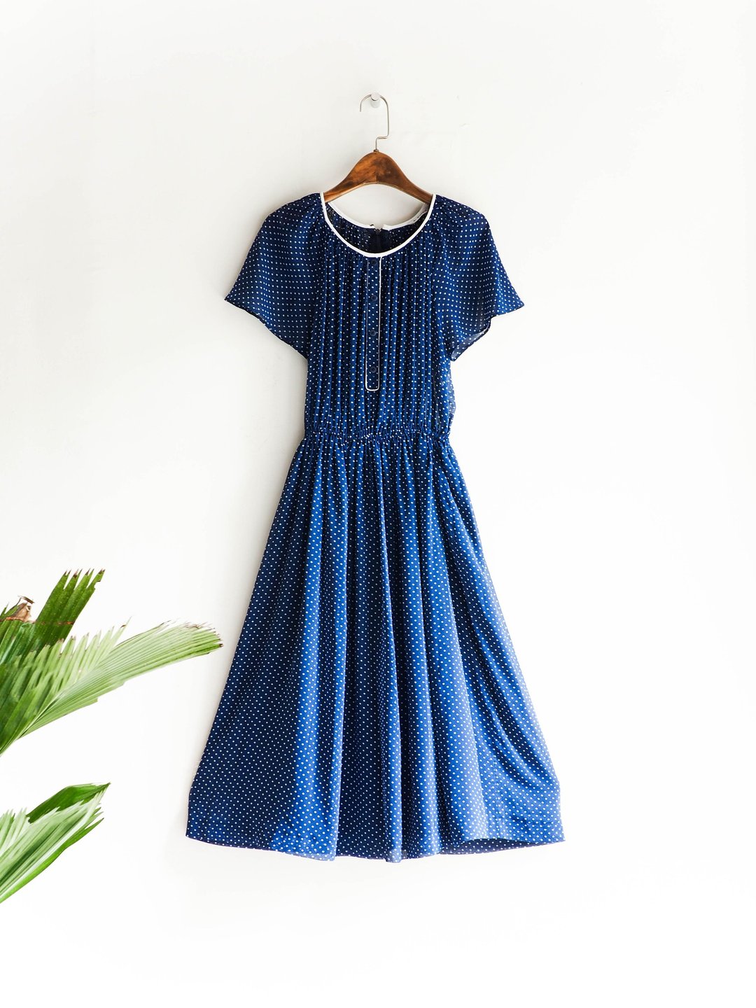 河水山 - 佐贺青春海蓝少女手札 古董连身丝质长裙 overalls oversize vintage dress - 洋装/连衣裙 - 丝．绢 蓝色