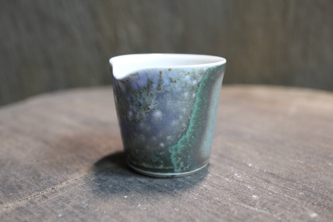 柴烧迷你牛奶盅 60ml - 茶具/茶杯 - 瓷 绿色