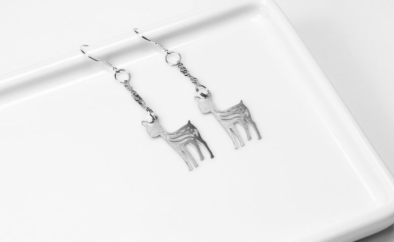 小鹿耳环【迷你款】_动物系列_造题 - 耳环/耳夹 - 其他材质 银色