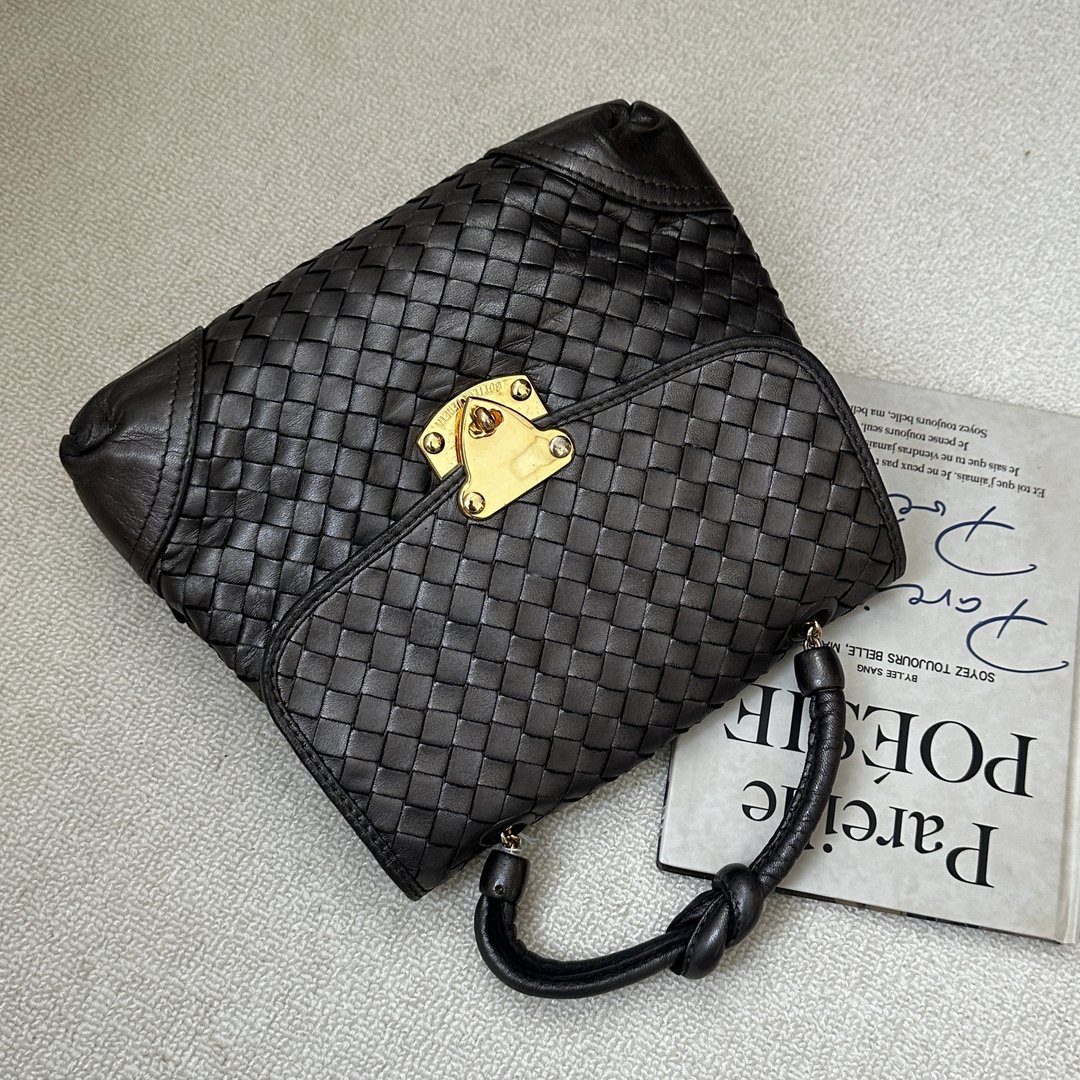 BOTTEGA VENETA 葆蝶家 小型 Kelly Padlock 包 - 手提包/手提袋 - 真皮 黑色