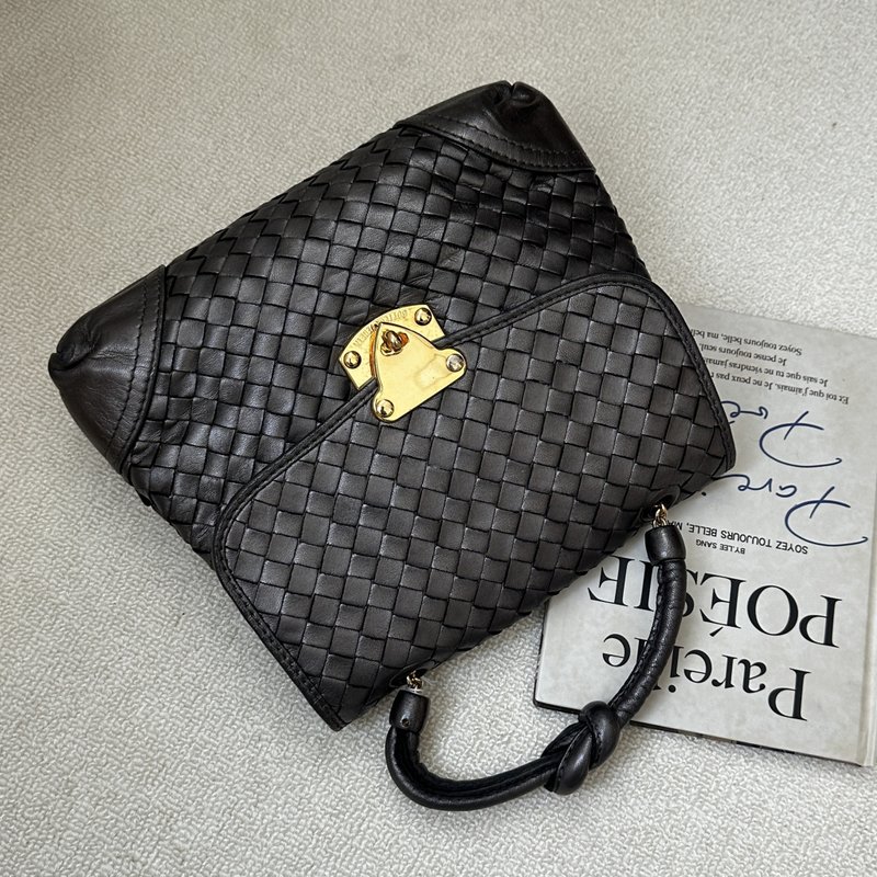 BOTTEGA VENETA 葆蝶家 小型 Kelly Padlock 包 - 手提包/手提袋 - 真皮 黑色