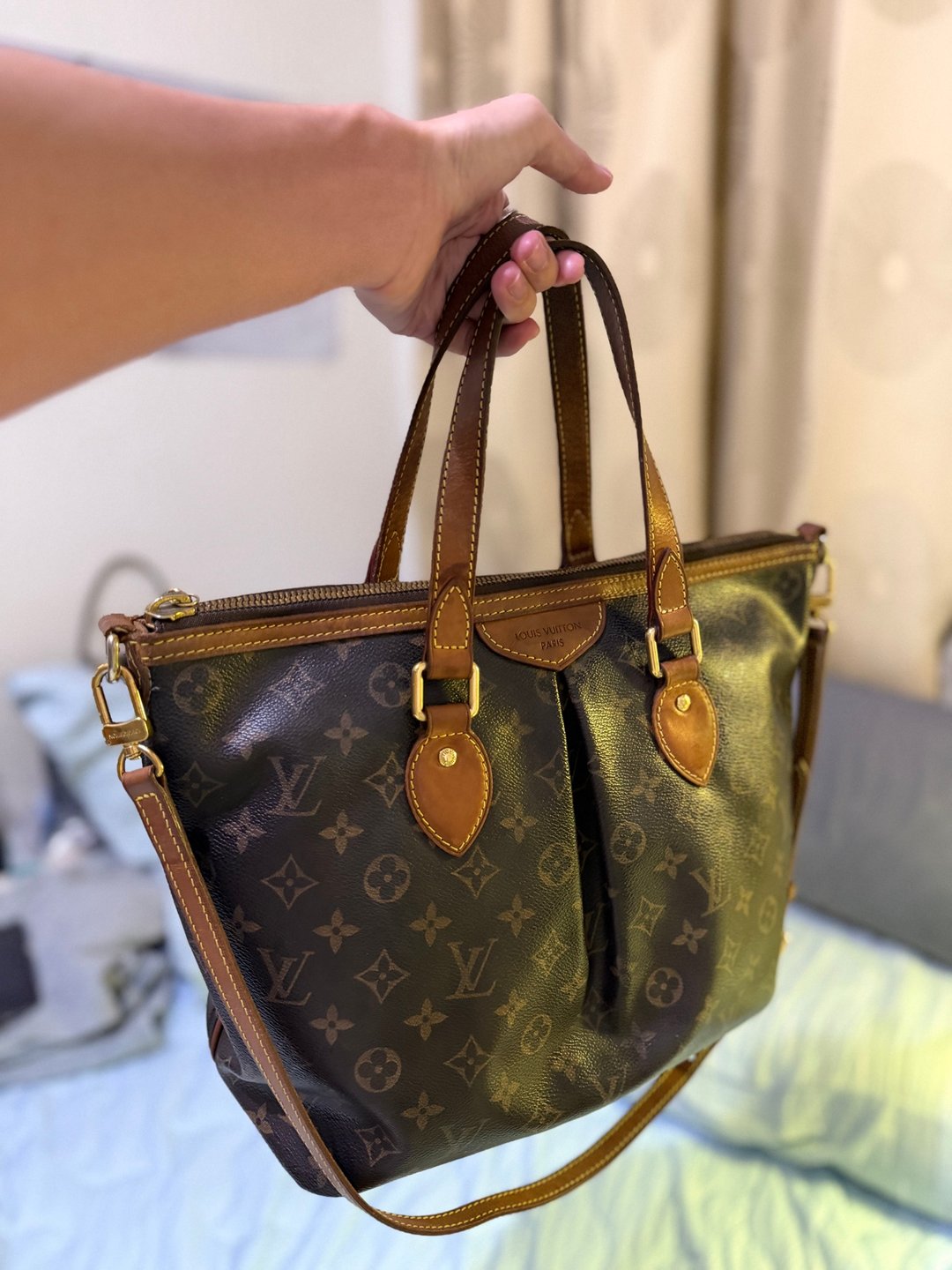Louis Vuitton Palermo PM Monogram 经典老花肩背包 - 侧背包/斜挎包 - 人造皮革 咖啡色
