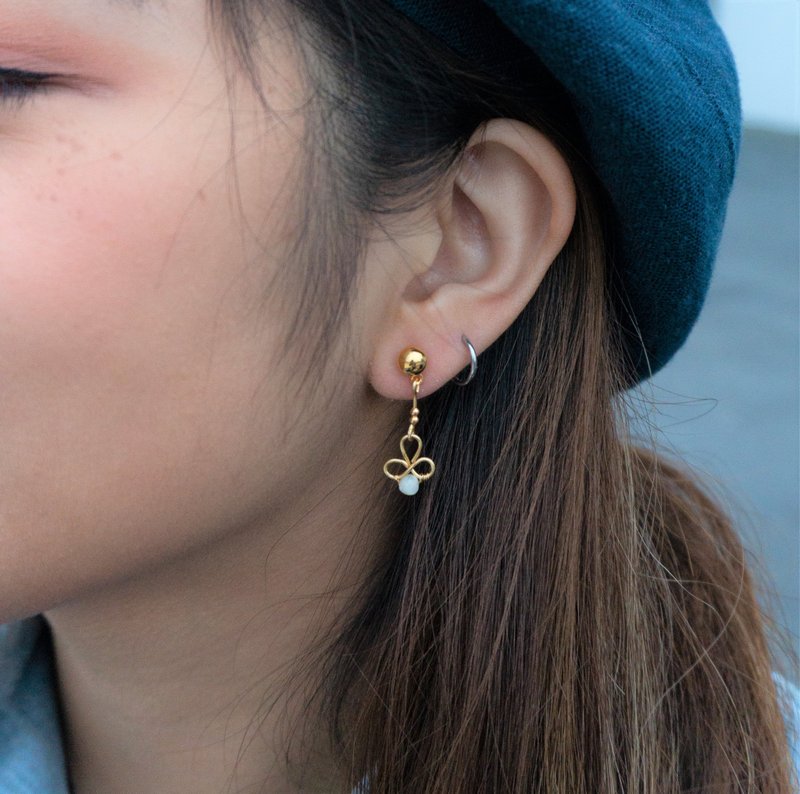 -幸运叶环结- 金属线艺耳环_MISSY.A - 耳环/耳夹 - 其他金属 多色