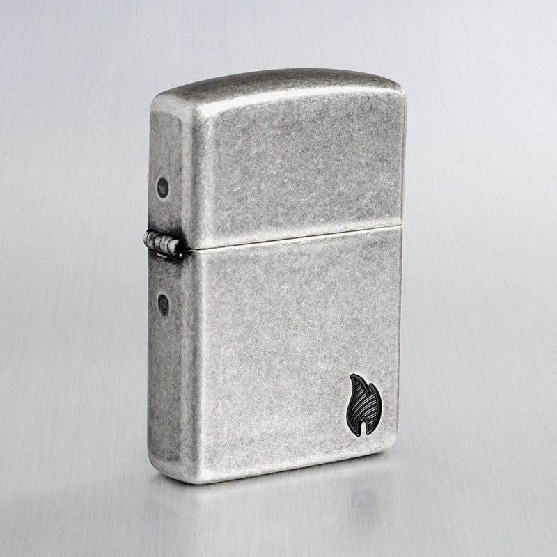 【ZIPPO官方旗舰店】仿古银雕刻火焰(加厚版)防风打火机 46399 - 其他 - 铜/黄铜 银色