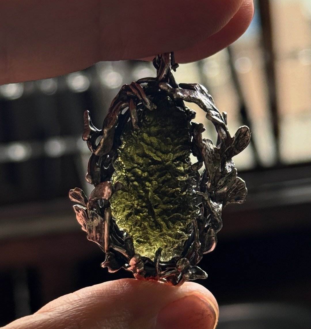 Moldavite / 捷克陨石 / 徐徐森林 - 项链 - 半宝石 绿色