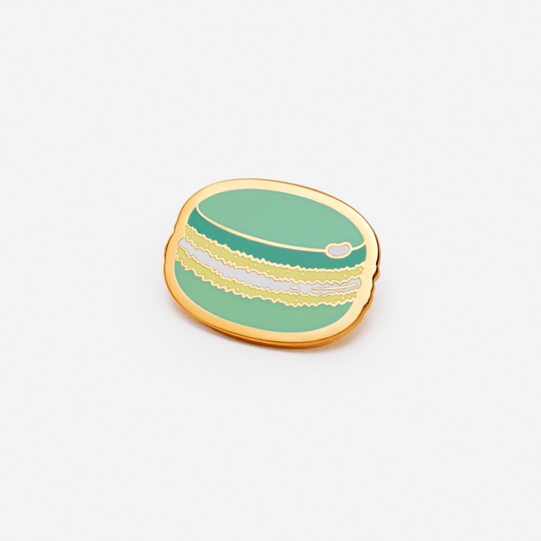 Macaron: Peace Hat Lapel Pin - 胸针 - 珐琅 绿色