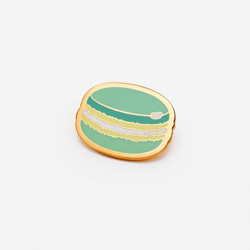 Macaron: Peace Hat Lapel Pin - 胸针 - 珐琅 绿色