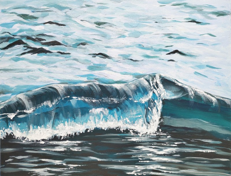 海浪画压克力画布风景艺术海洋海风海洋自然 - 墙贴/壁贴 - 其他材质 蓝色