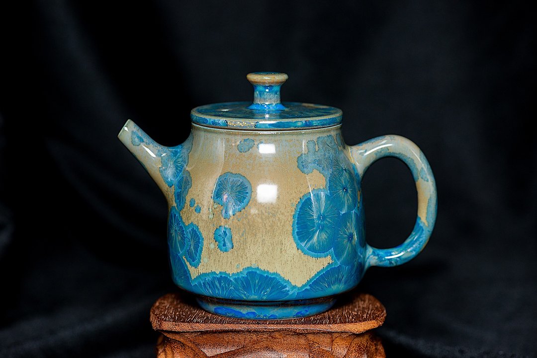 手拉坯结晶釉茶壶 - 茶具/茶杯 - 陶 