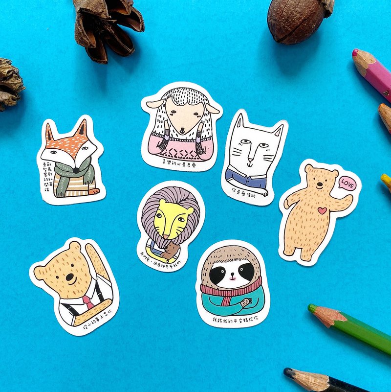 起初贴纸组合包。动物有话说 - 贴纸 - 其他材质 