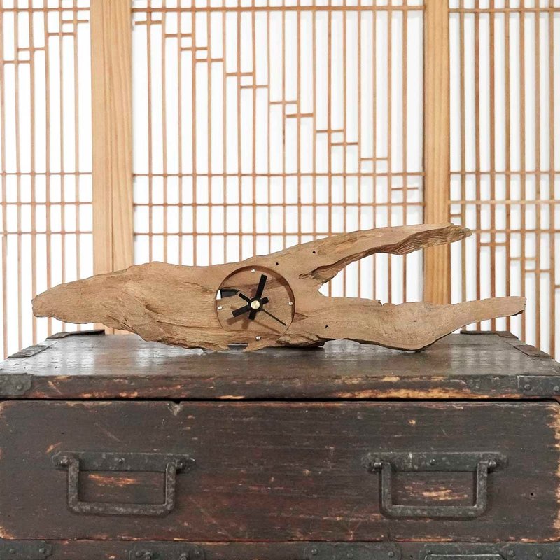 自然素材时钟 漂流木时钟 摆钟 挂钟 壁挂时钟 窗边装饰 木头时钟 109 - 时钟/闹钟 - 木头 白色