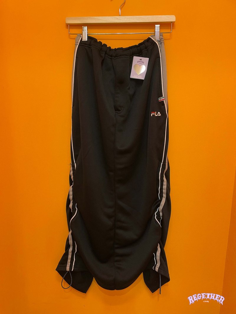 REGETHER 古着改制 抽绳运动长裙-FILA - 裙子 - 棉．麻 黑色
