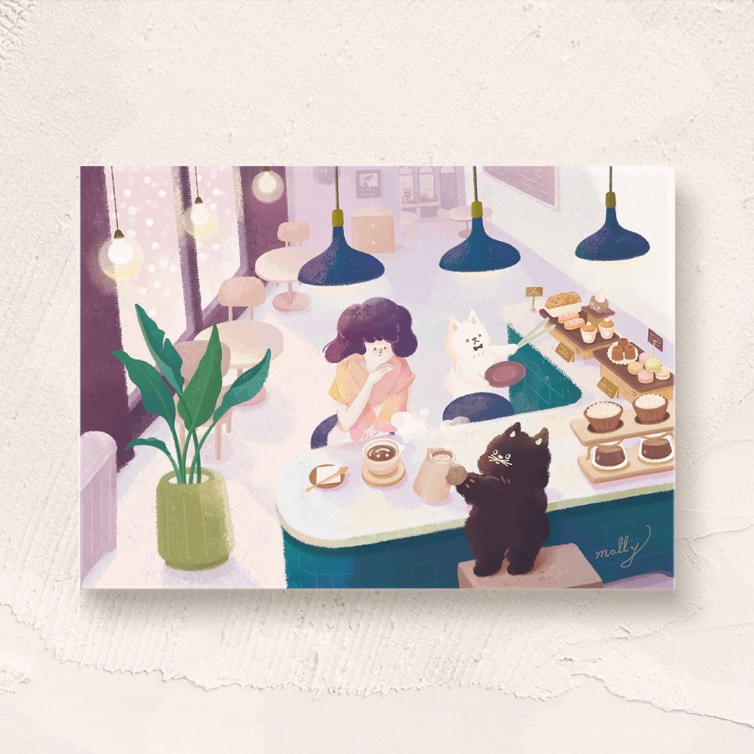postcard-咖啡时光系列-冬 - 卡片/明信片 - 纸 多色