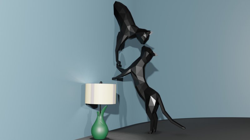 Kitten, Papercraft, Lowpoly objects, decor 3d - 电子手绘真人画像/绘画/插画 - 其他材质 