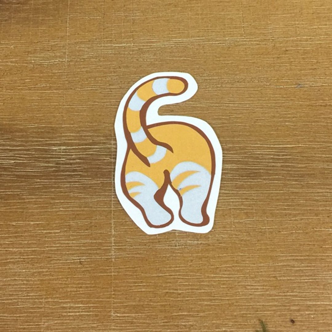 [反光贴纸] 花猫屁屁 Cat's Butt 3.3*5.5 cm - 其他 - 防水材质 多色