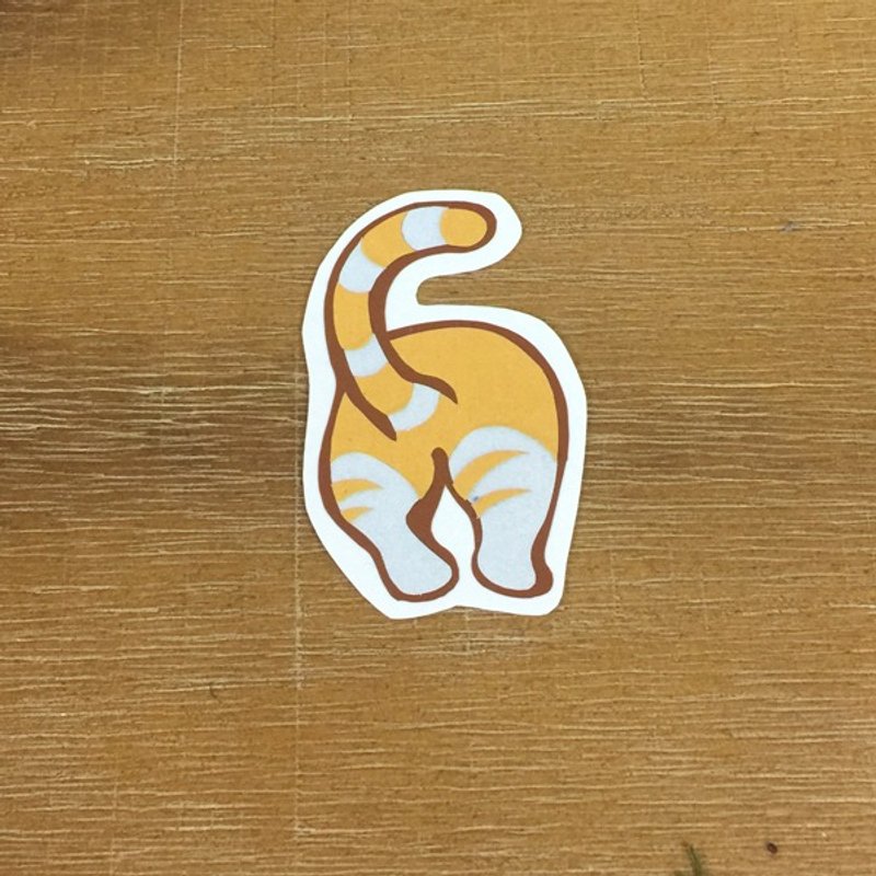 [反光贴纸] 花猫屁屁 Cat's Butt 3.3*5.5 cm - 其他 - 防水材质 多色