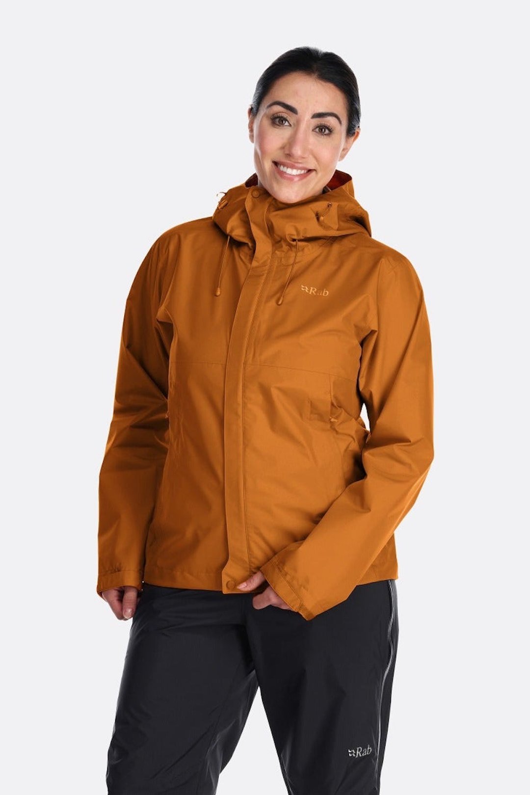 【Rab】Downpour Eco Jacket 轻量防风防水连帽外套 女款 橙橘 - 男装运动衣 - 聚酯纤维 橘色