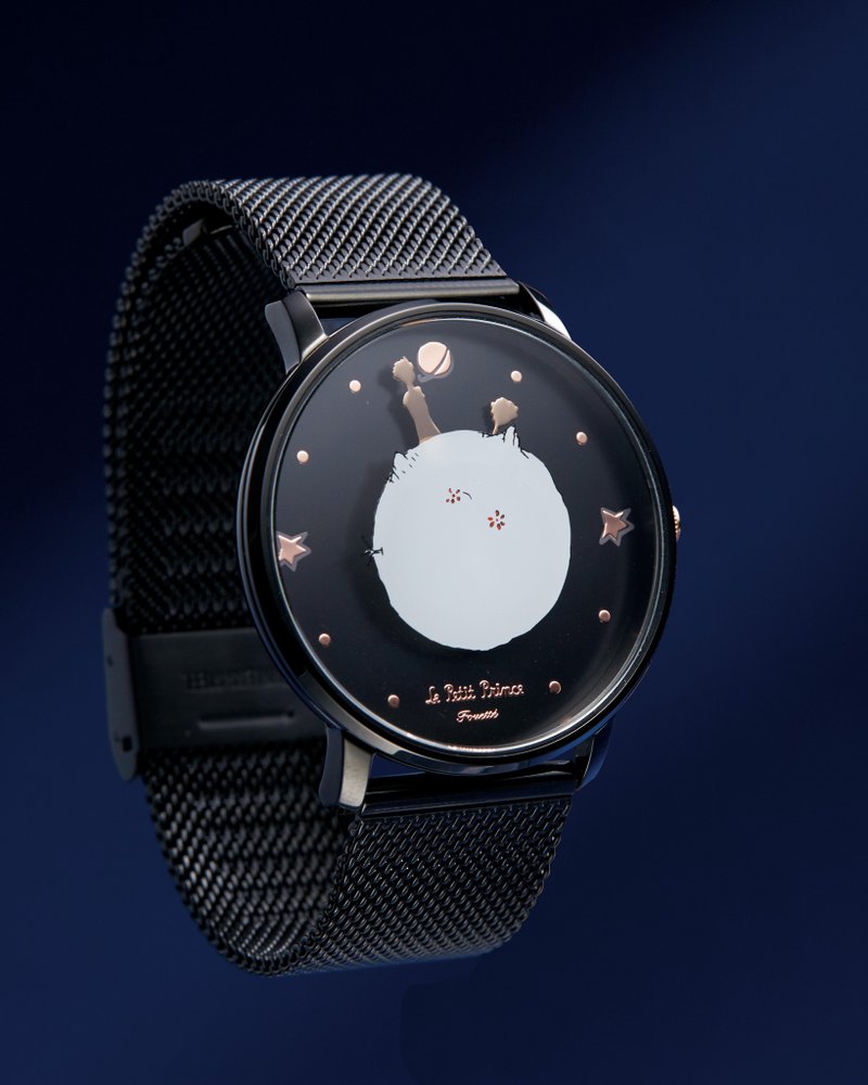 法国官方授权 Le Petit Prince 小王子 B612 星球腕表 - 黑 - 对表/情侣表 - 不锈钢 黑色