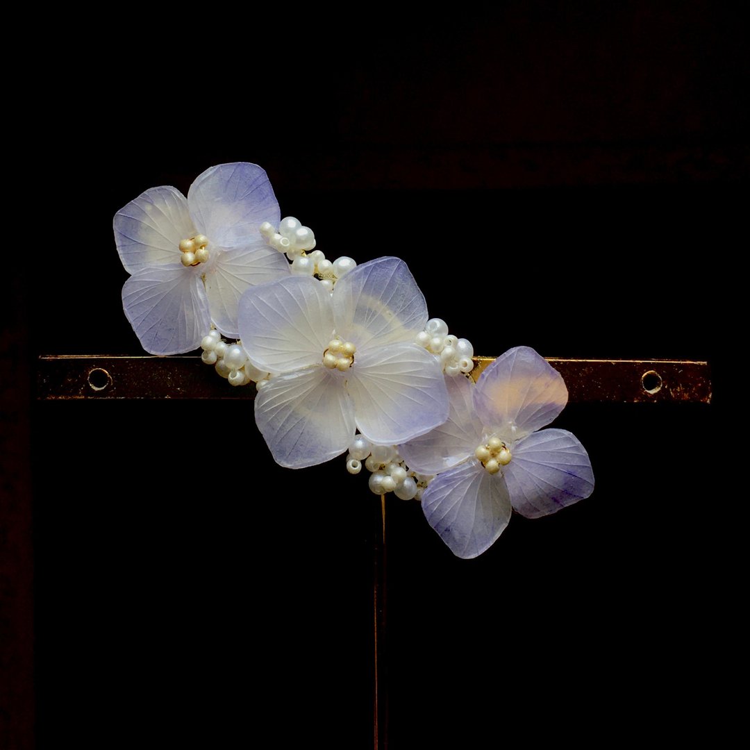 【若桑】Hydrangeas。绣球花/紫阳花。树脂发夹/新娘头饰 - 发饰 - 树脂 紫色