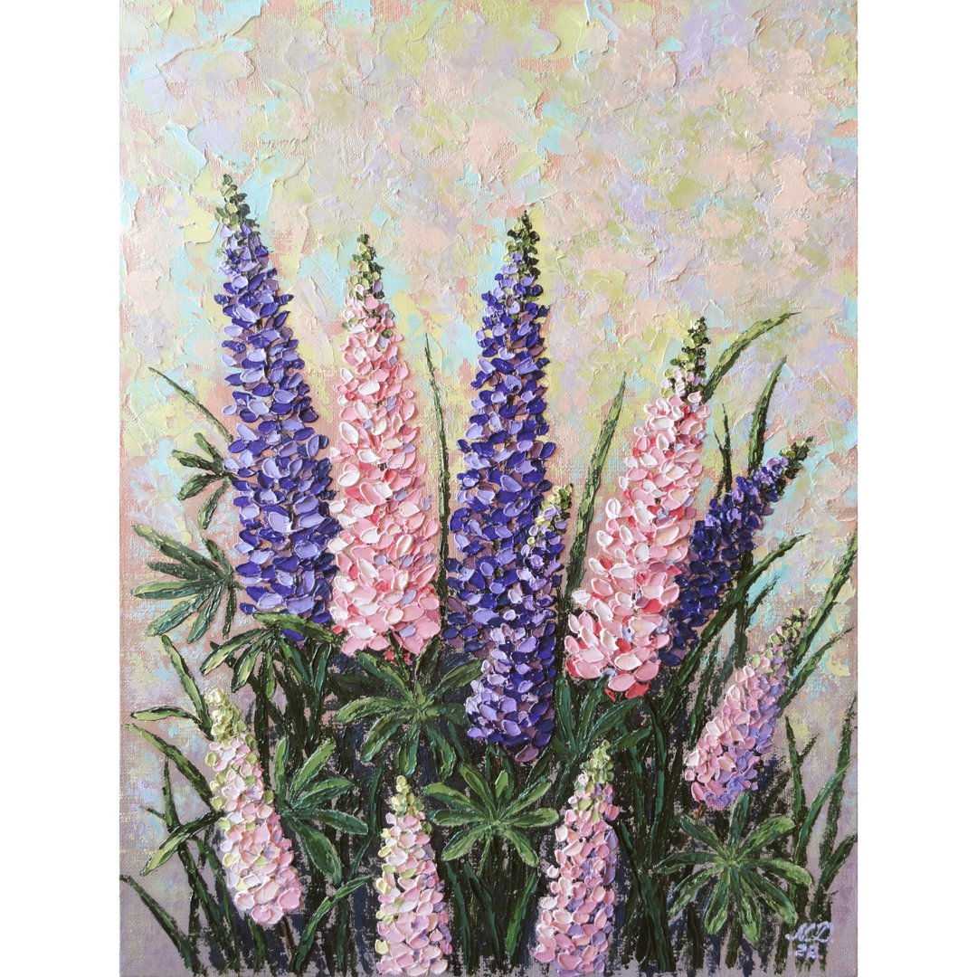 矢车菊绘画花卉原创艺术花卉油画花卉墙艺术 - 海报/装饰画/版画 - 其他金属 多色