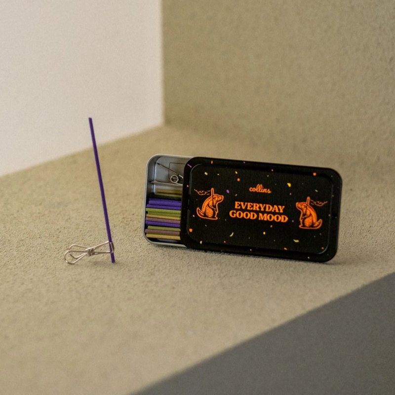 韩国 Collins 铁盒装线香 70 支 - 5 种经典香气综合款 - 香薰/精油/线香 - 其他材质 黑色