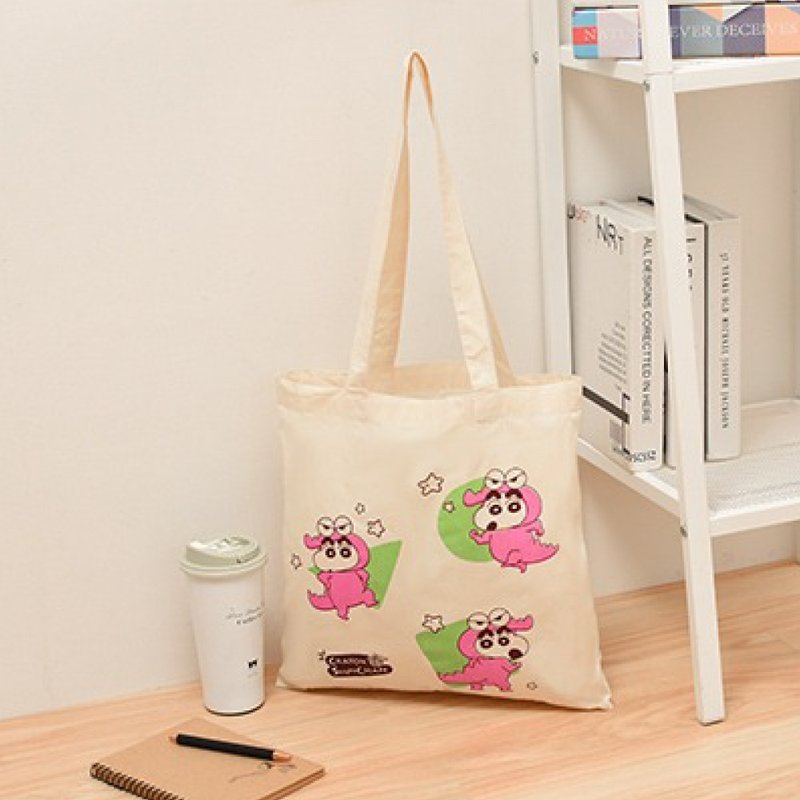 蜡笔小新 Crayon 棉布手提袋原色手提袋 侧背包 环保购物袋 - 手提包/手提袋 - 棉．麻 