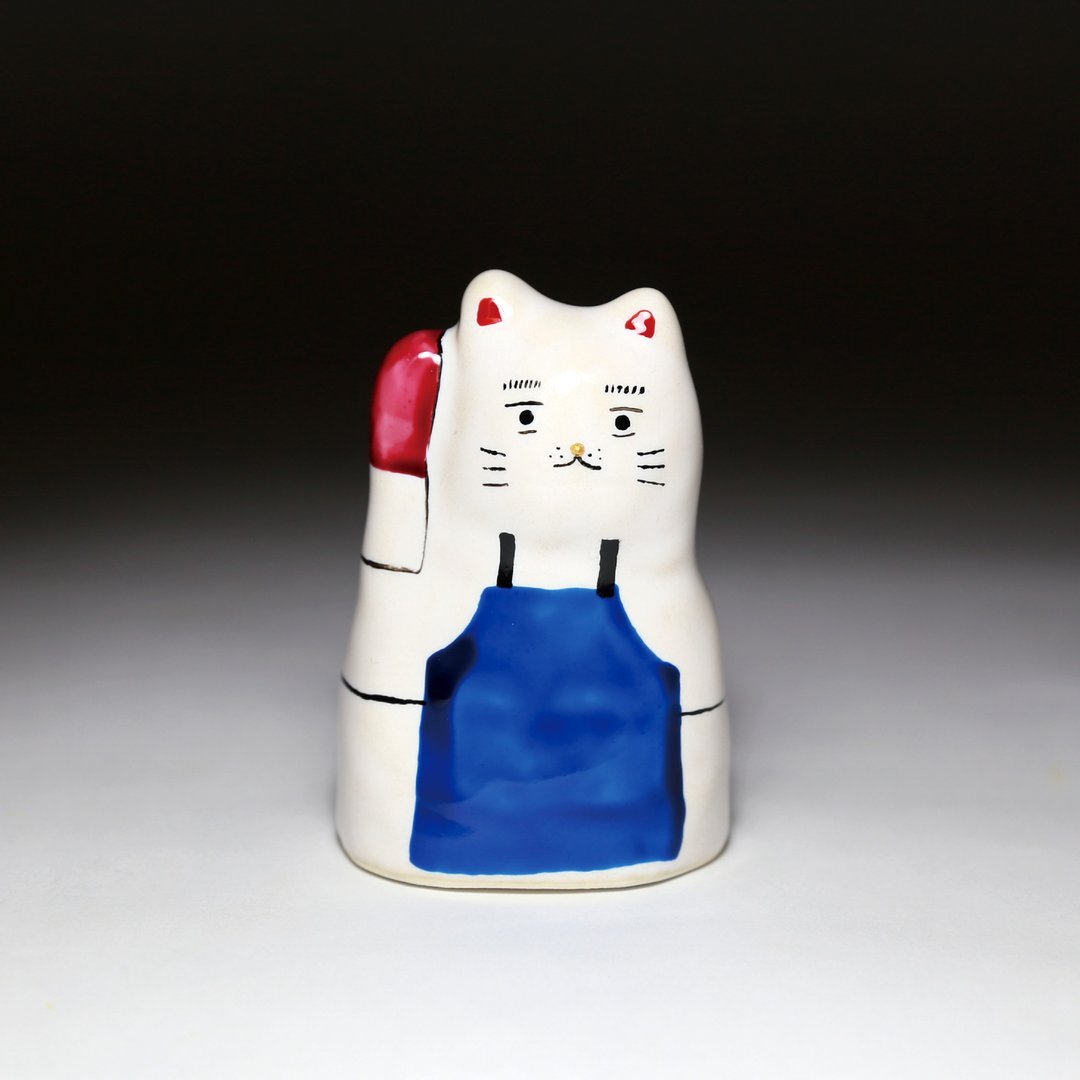 街头开运招财猫-卖鱼的人 - 摆饰 - 陶 白色