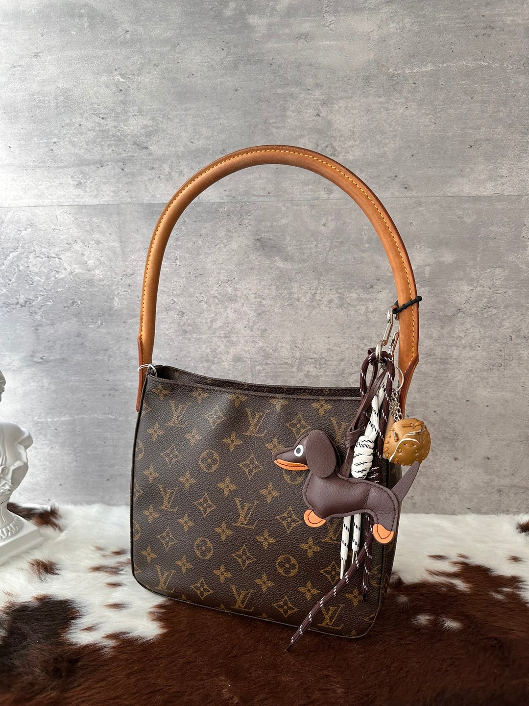 中古包 Louis Vuitton 路易威登 Monogram 小号 Looping 肩背包 - 手提包/手提袋 - 其他材质 咖啡色