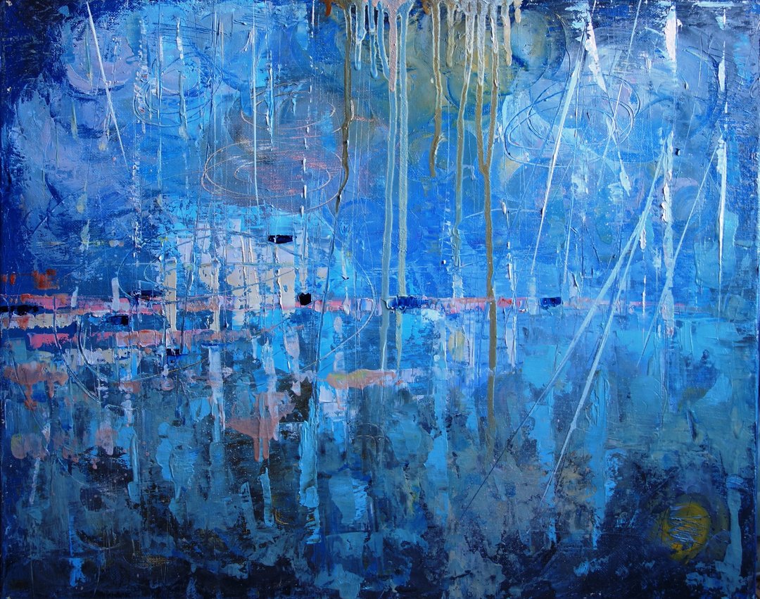 Abstract Skyline Painting Oil Landscape Original Art Artwork Impasto Canvas Art - 海报/装饰画/版画 - 其他材质 多色