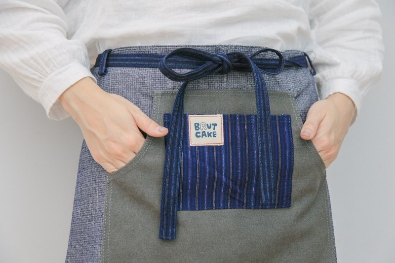 Brut Cake - 纯手工纺织古布半身围裙 (3) 厨房和职人工作都好用 - 围裙 - 棉．麻 