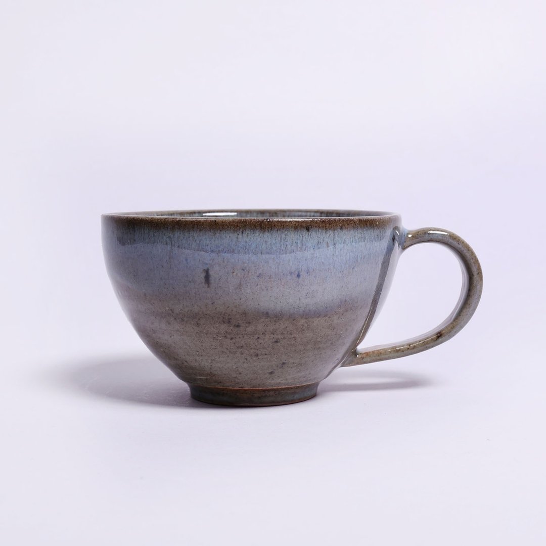 明芽窑 l 柴烧萩蓝铁斑咖啡杯 - 咖啡杯/马克杯 - 陶 蓝色