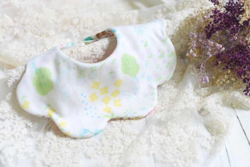 LITTLE BIRD BABY BIB  - 围嘴/口水巾 - 棉．麻 白色