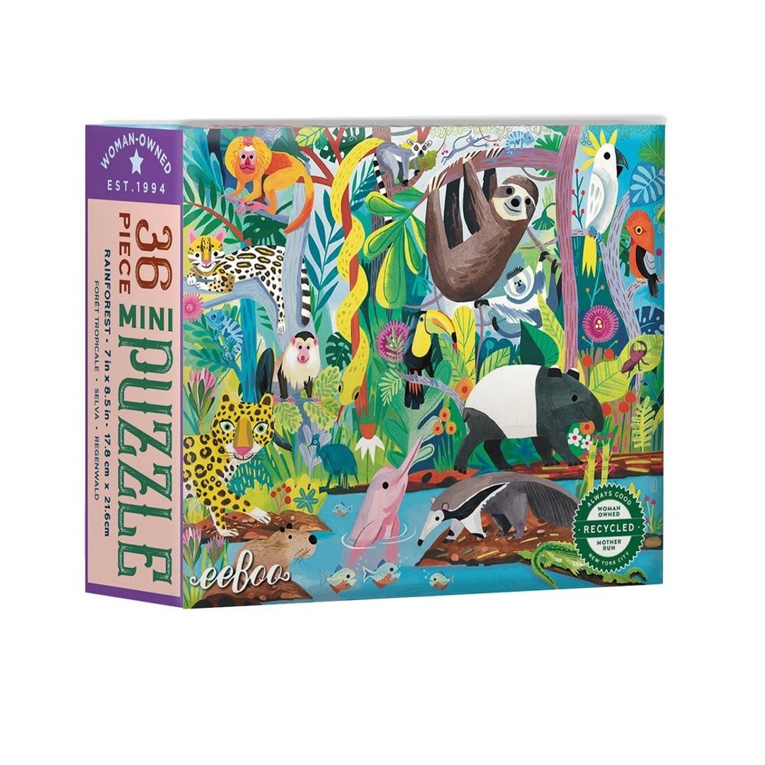 eeBoo 36片迷你拼图-森林系列- 雨林动物 Rainforest Mini Puzzle - 拼图 - 纸 多色