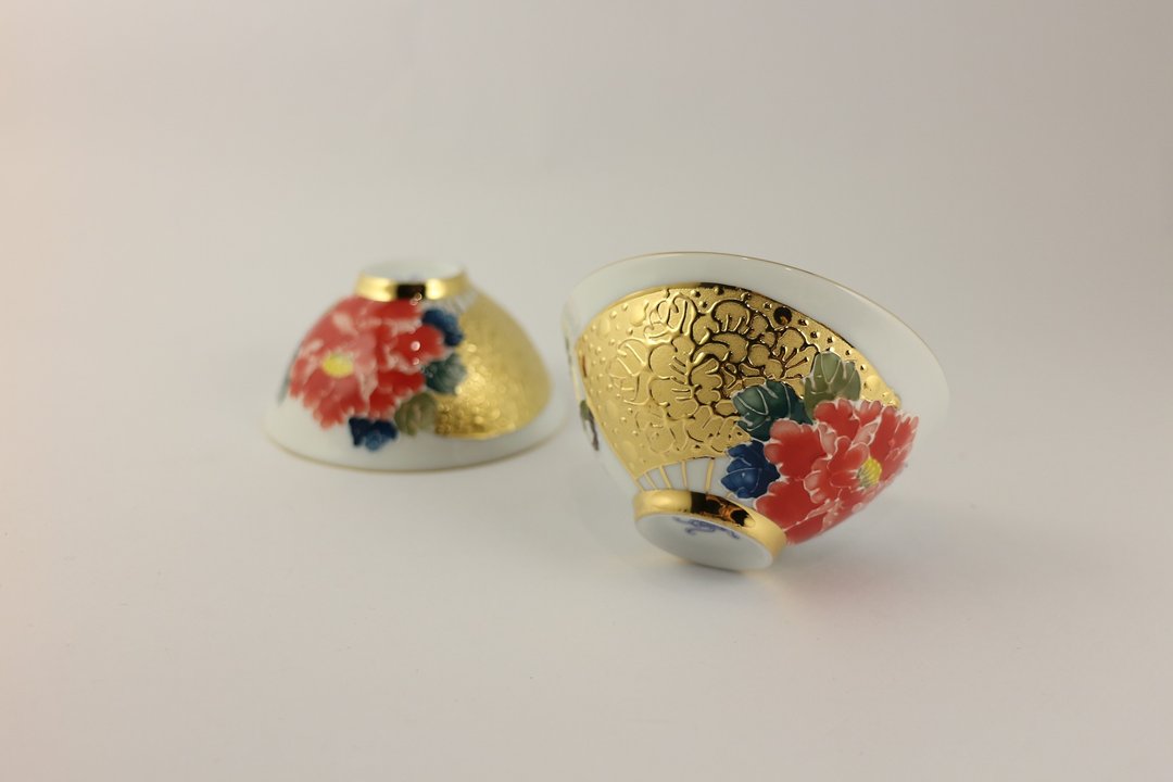 纯手绘茶杯-广结善缘对杯(大饮杯)-红花 - 茶具/茶杯 - 瓷 红色