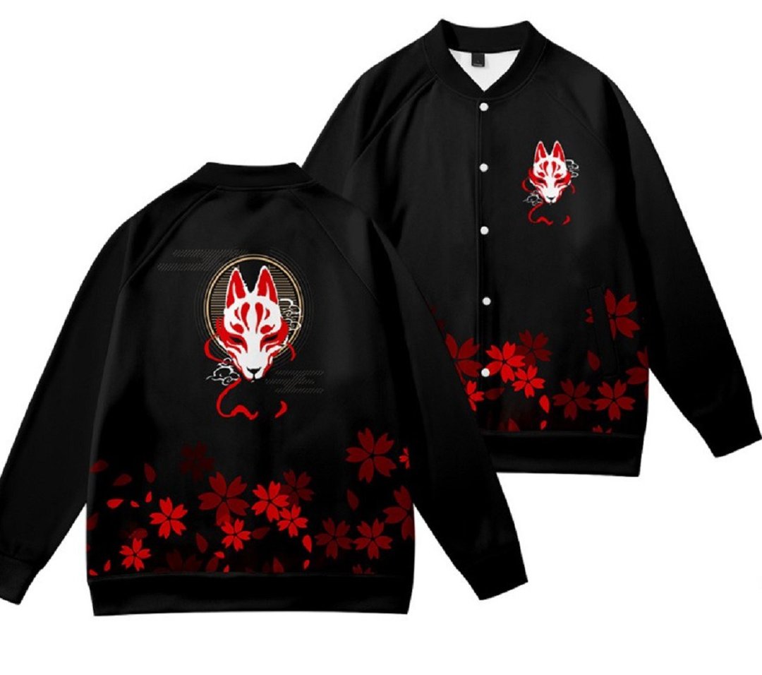美国Fools Day Kitsune Jacket - 女装休闲/机能外套 - 尼龙 蓝色