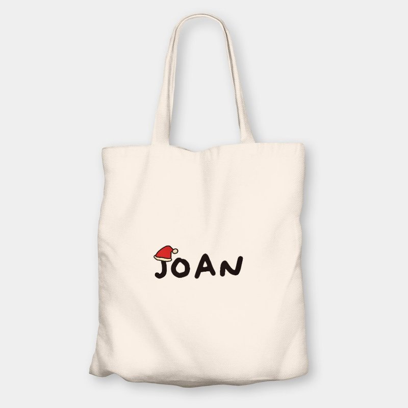 圣诞帽 英文名 环保购物袋 帆布袋 037 - 侧背包/斜挎包 - 棉．麻 白色