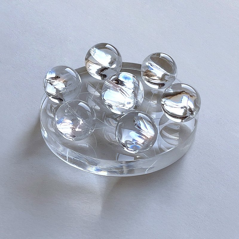 宝石系 天然矿石 阿赛斯特莱 虹彩白水晶 七星阵 2 - 摆饰 - 宝石 透明