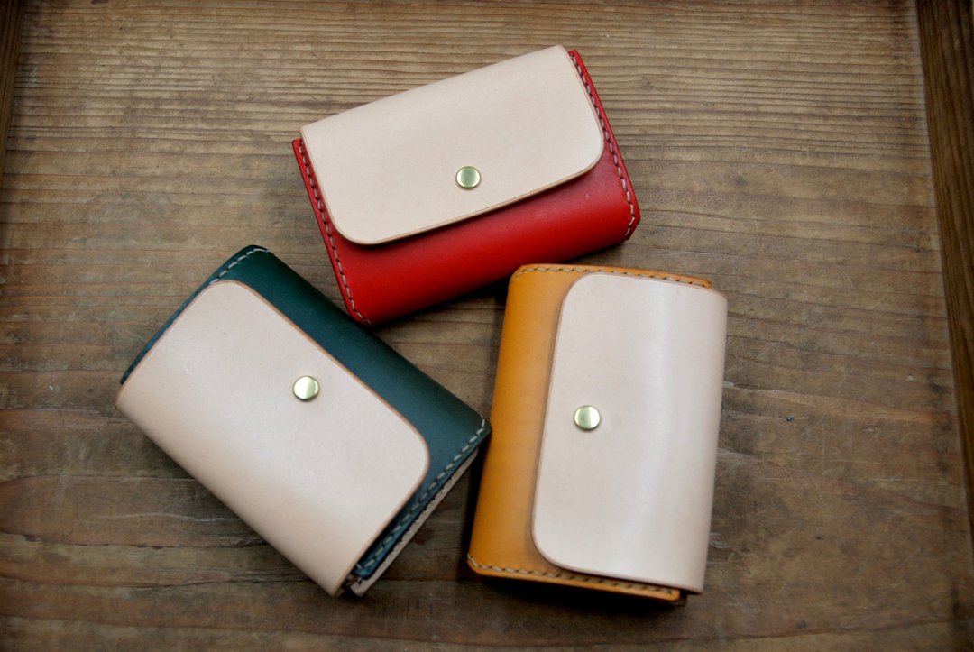 Half size wallet palm size that won't break bills - 皮夹/钱包 - 真皮 多色