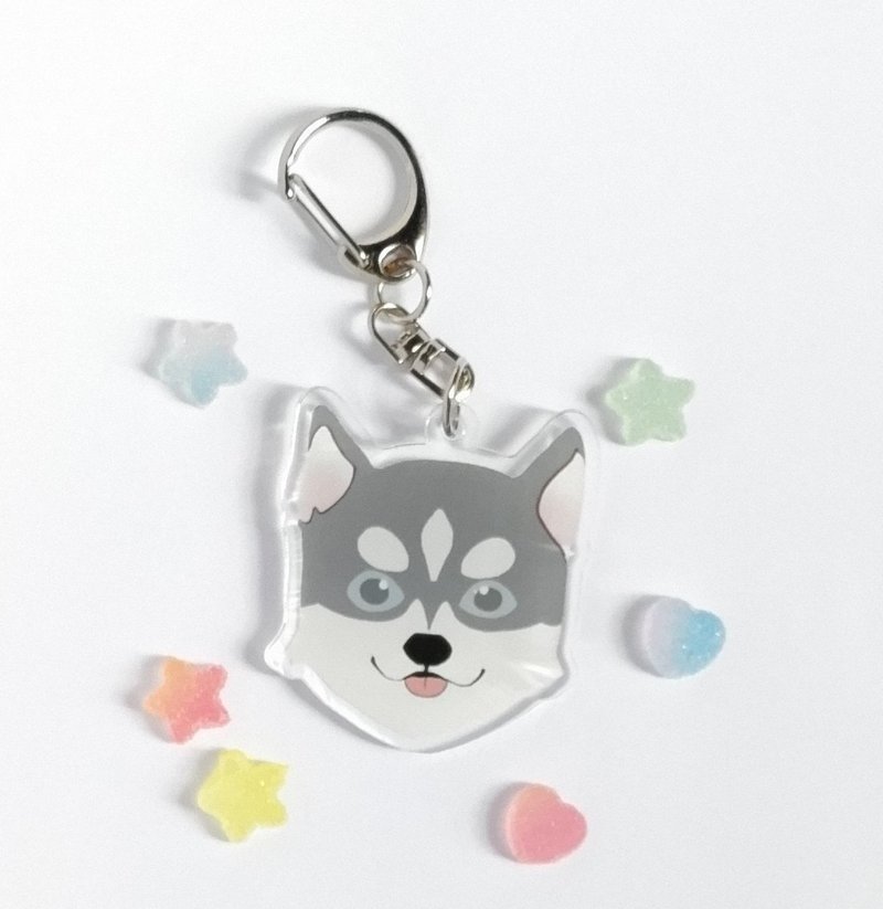 Mr. Husky - 钥匙链/钥匙包 - 压克力 灰色